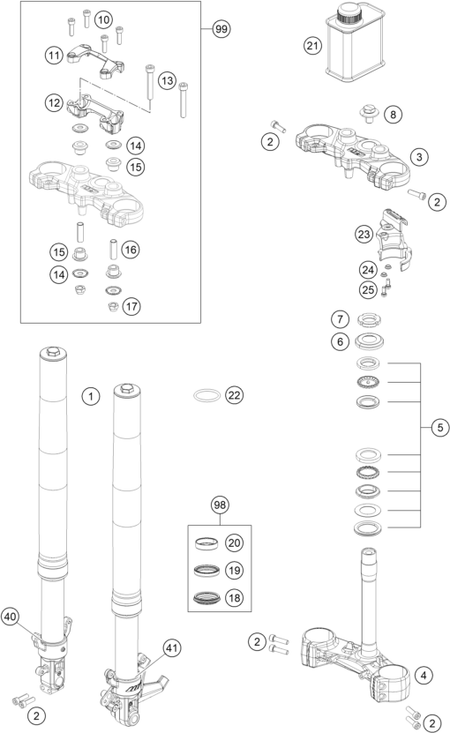 Výkres: 0110 PŘEDNÍ VIDLICE, KORUNKA ŘÍZENÍ