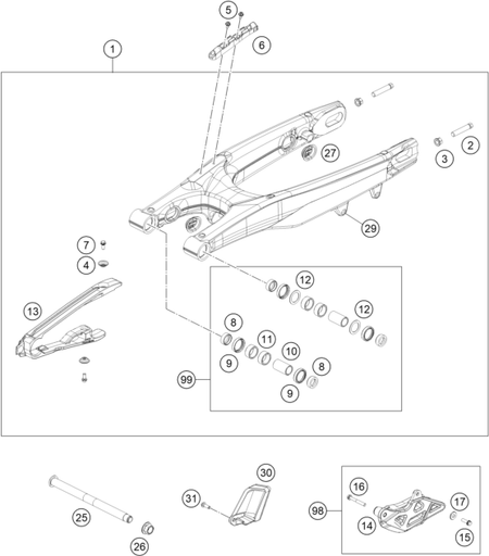 Výkres: 0490 KYVNÁ VIDLICE (SWINGARM)