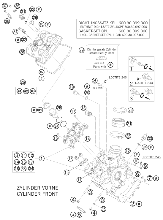 Výkres: 3650 CYLINDER HEAD FRONT
