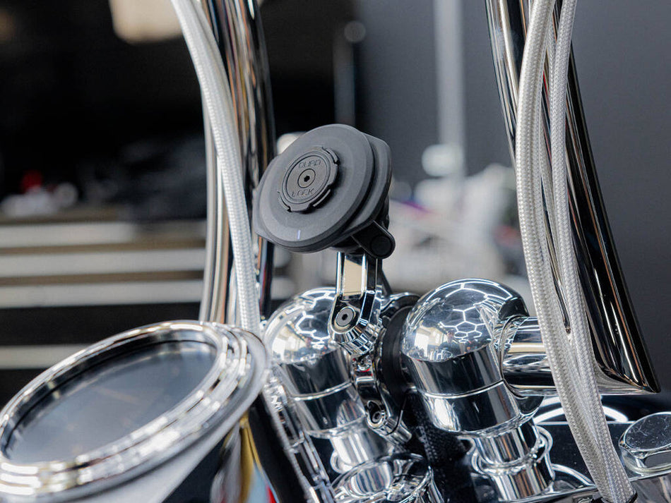 Chromovaná základna pro řídítka motocyklu Quad Lock® (velká)