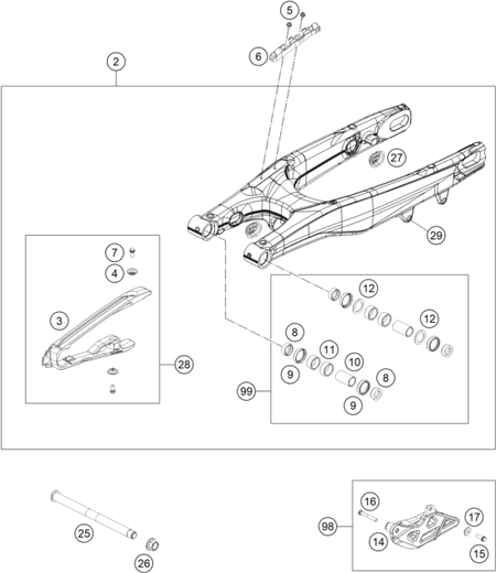 Výkres: 0490 KYVNÁ VIDLICE (SWINGARM)