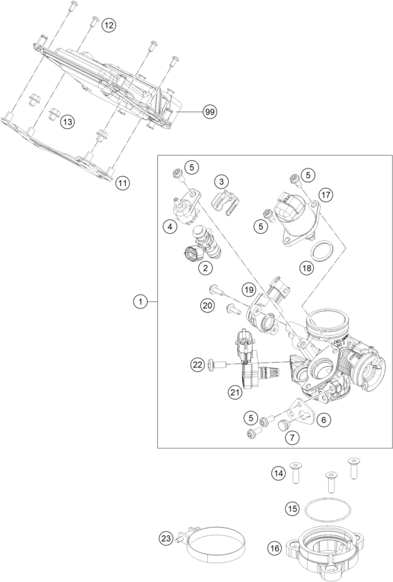 Výkres: 4110 ŠKRTICÍ KLAPKA (THROTTLE BODY)