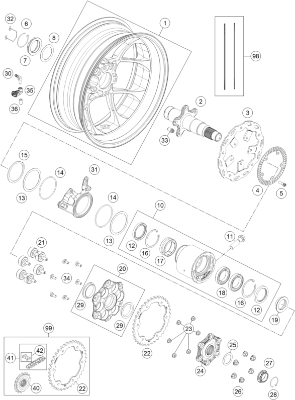 Výkres: 1010 REAR WHEEL