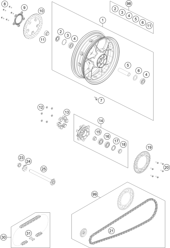 Výkres: 1010 REAR WHEEL
