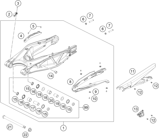 Výkres: 0490 KYVNÁ VIDLICE (SWINGARM)