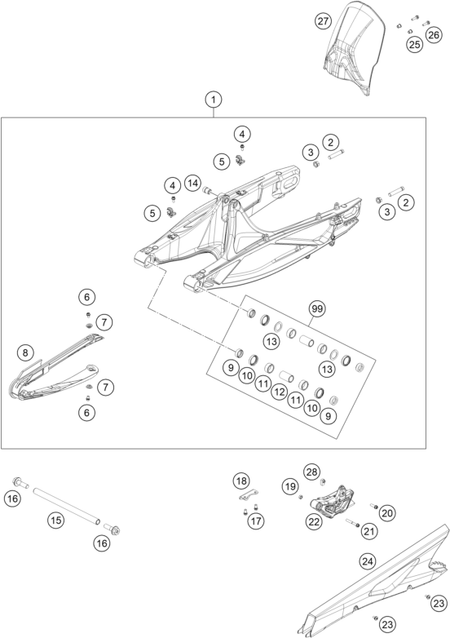 Výkres: 0490 KYVNÁ VIDLICE (SWINGARM)