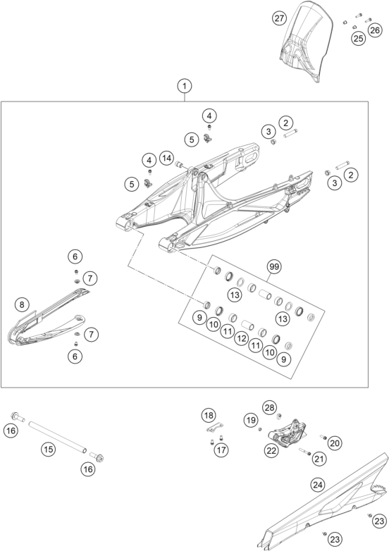 Výkres: 0490 KYVNÁ VIDLICE (SWINGARM)