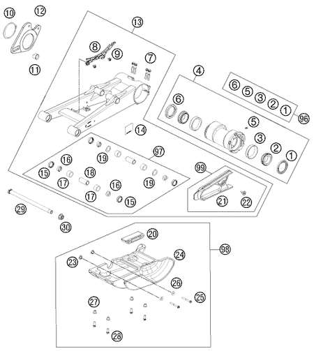 Výkres: 0490 KYVNÁ VIDLICE (SWINGARM)