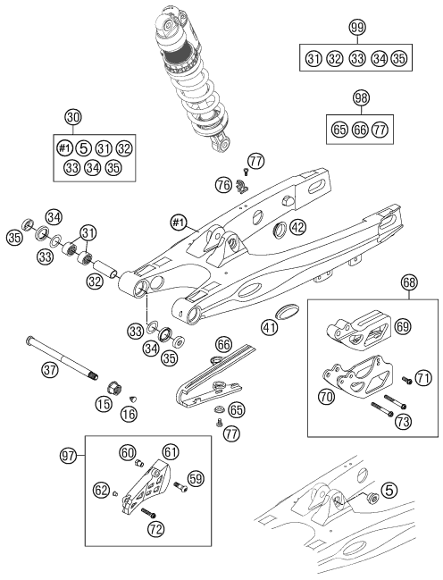 Výkres: 0490 KYVNÁ VIDLICE (SWINGARM)