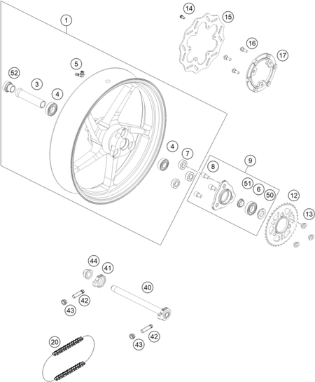 Výkres: 1010 REAR WHEEL