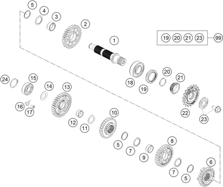Výkres: 3360 TRANSMISSION II - COUNTERSHAFT