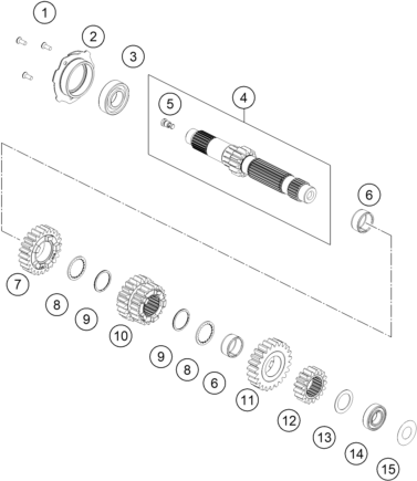 Výkres: 3330 TRANSMISSION I - MAIN SHAFT
