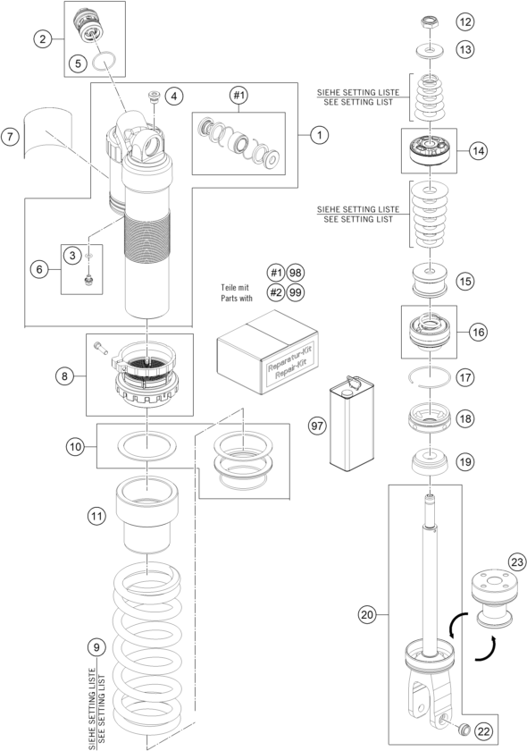 Výkres: 0430 SHOCK ABSORBER DISASSEMBLED