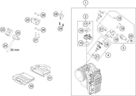 Výkres: 4110 ŠKRTICÍ KLAPKA (THROTTLE BODY)