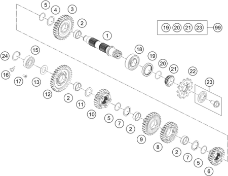 Výkres: 3360 TRANSMISSION II - COUNTERSHAFT
