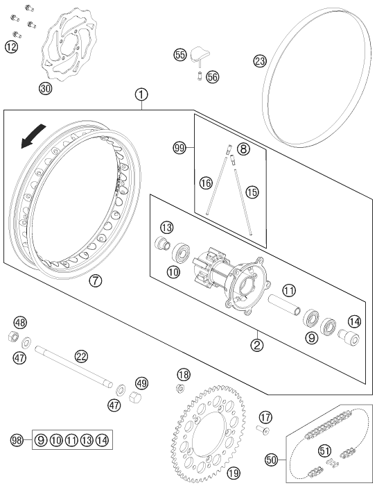 Výkres: 1010 ZADNÍ KOLO