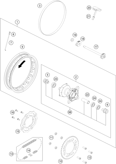 Výkres: 1010 REAR WHEEL