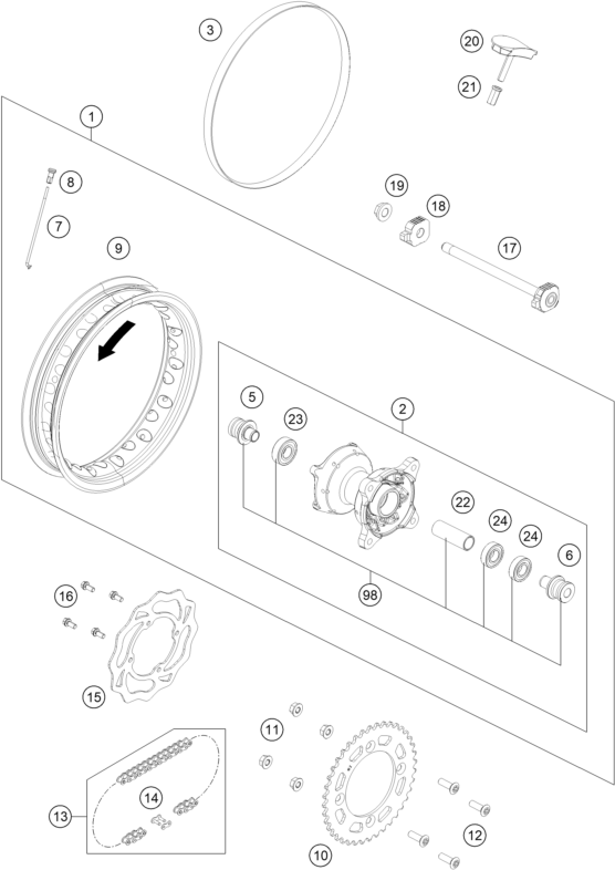 Výkres: 1010 REAR WHEEL