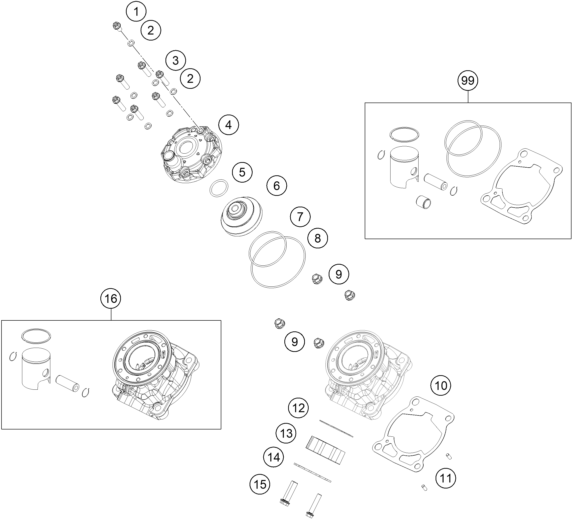 Výkres: 3050 CYLINDER, CYLINDER HEAD