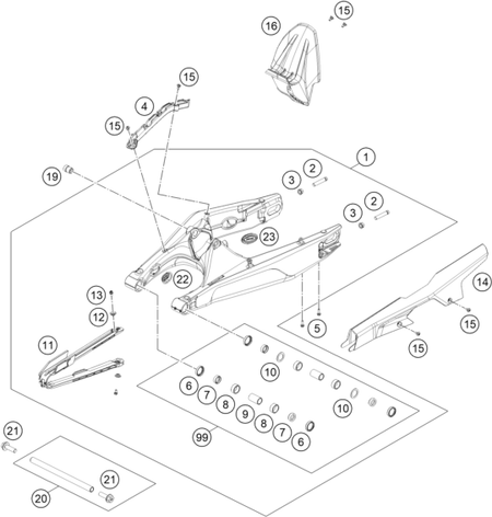 Výkres: 0490 KYVNÁ VIDLICE (SWINGARM)