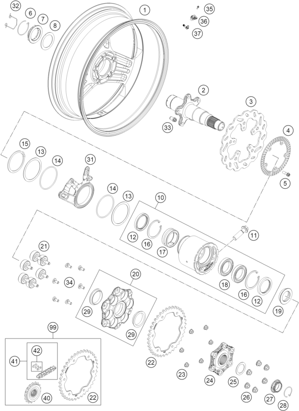 Výkres: 1010 REAR WHEEL