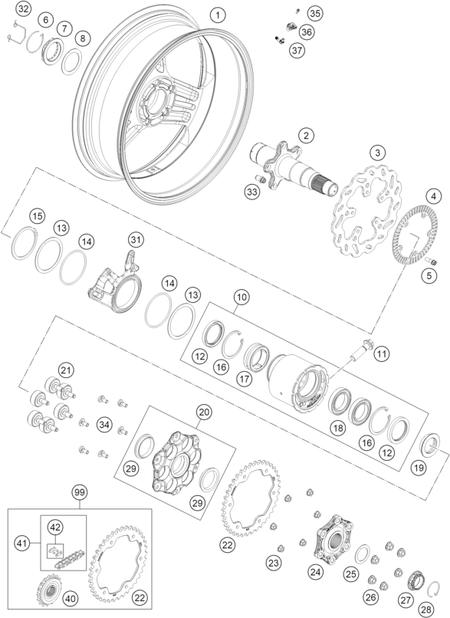 Výkres: 1010 REAR WHEEL