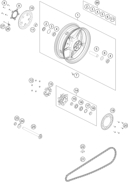 Výkres: 1010 REAR WHEEL