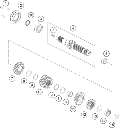 Výkres: 3330 TRANSMISSION I - MAIN SHAFT