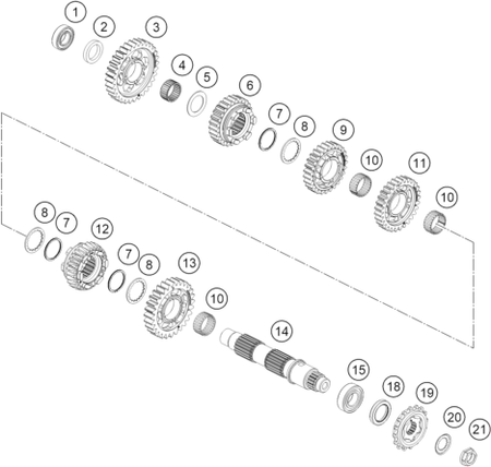 Výkres: 3360 TRANSMISSION II - COUNTERSHAFT