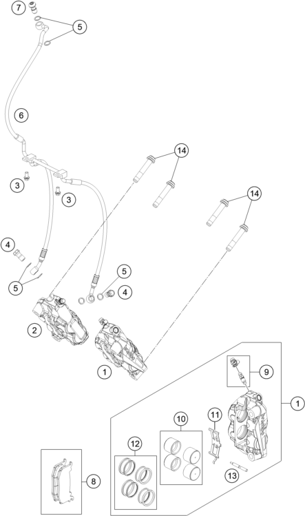 Výkres: 1360 FRONT BRAKE CALIPER