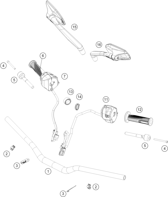 Výkres: 0210 HANDLEBAR, CONTROLS