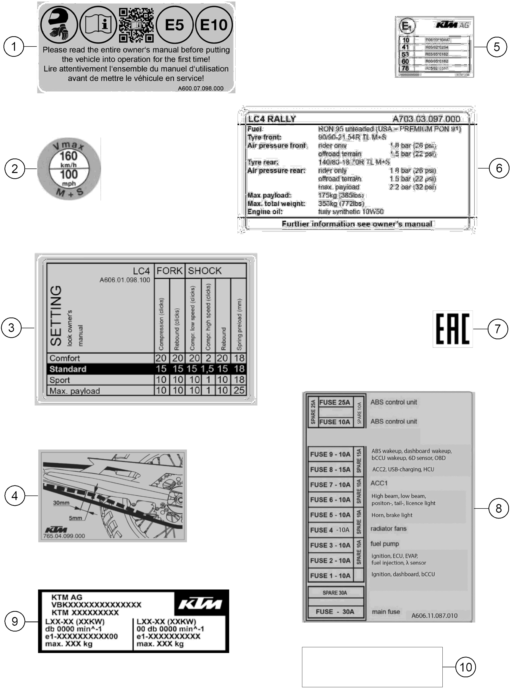 Výkres: 8010 TECHNIC INFORMATION STICKER