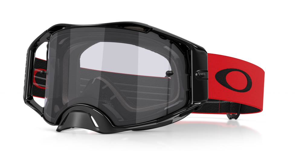 Brýle Oakley Airbrake Lite MX Moto Red - plexi světle šedé
