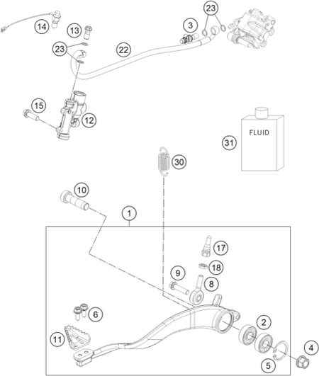 Výkres: 1330 OVLÁDÁNÍ ZADNÍHO BRZDY