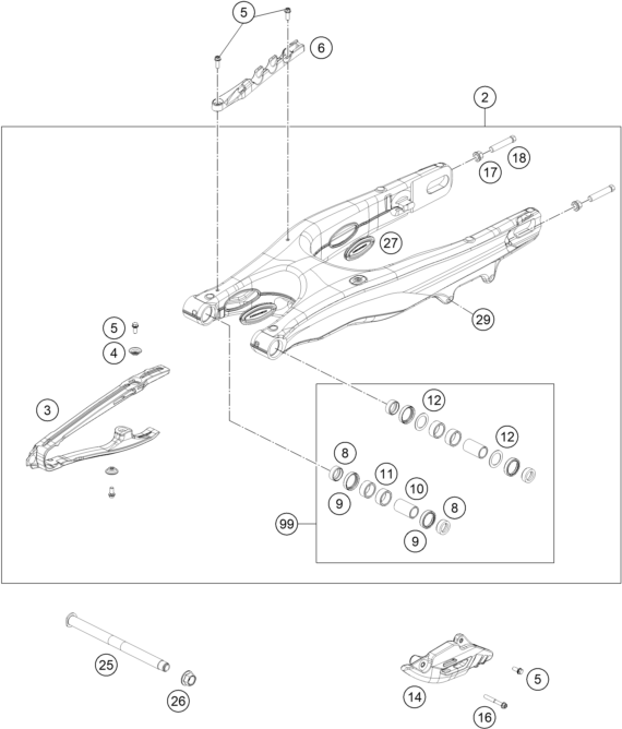 Výkres: 0490 KYVNÁ VIDLICE (SWINGARM)