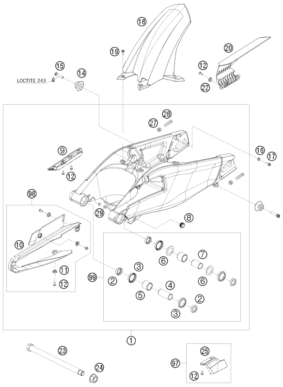 Výkres: 0490 KYVNÁ VIDLICE (SWINGARM)