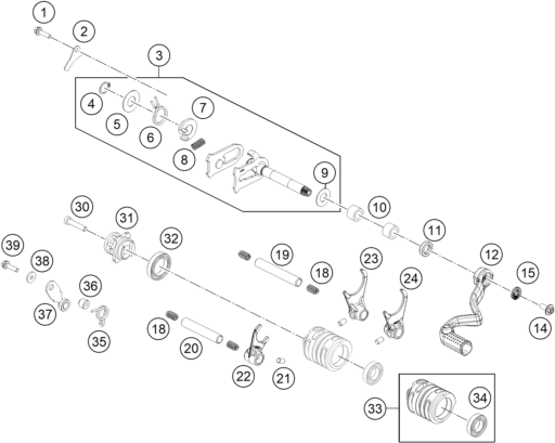 Výkres: 3410 MECHANISMUS ŘAZENÍ