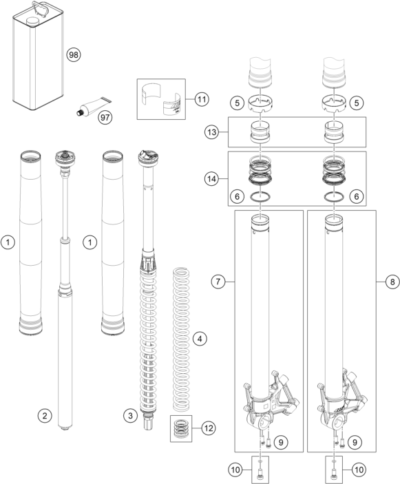 Výkres: 0130 PŘEDNÍ VIDLICE ROZLOŽENÁ