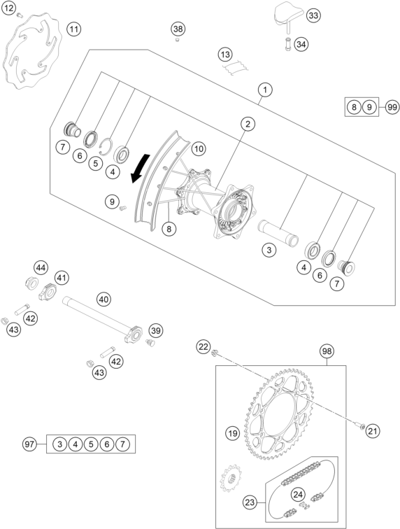 Výkres: 1010 ZADNÍ KOLO