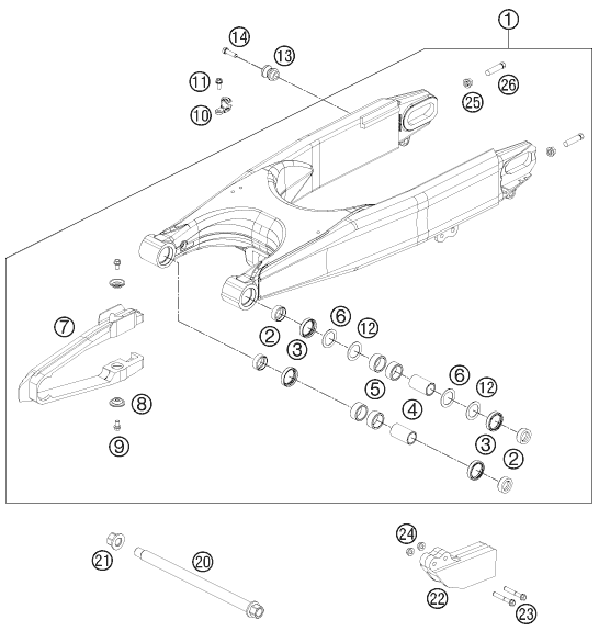 Výkres: 0490 KYVNÁ VIDLICE (SWINGARM)