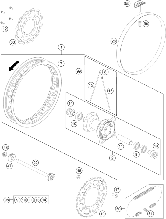 Výkres: 1010 ZADNÍ KOLO