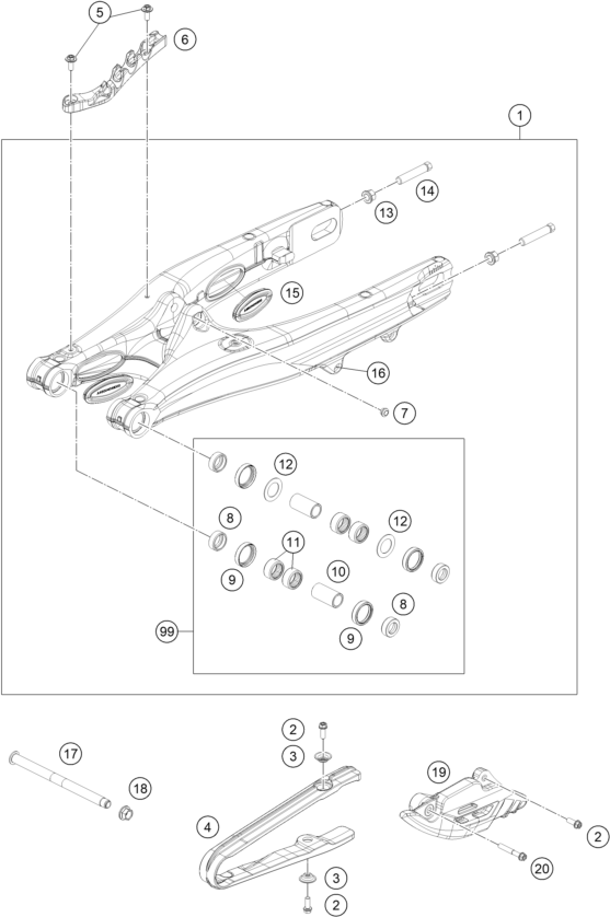 Výkres: 0490 KYVNÁ VIDLICE (SWINGARM)