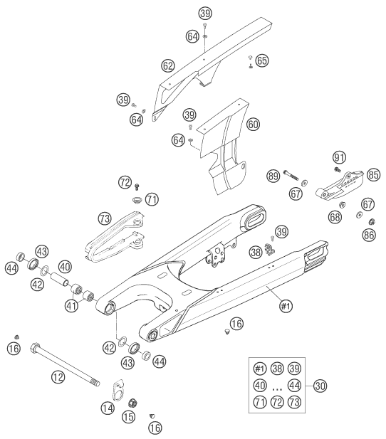 Výkres: 0490 KYVNÁ VIDLICE (SWINGARM)