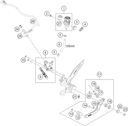 Výkres: 1330 OVLÁDÁNÍ ZADNÍHO BRZDY