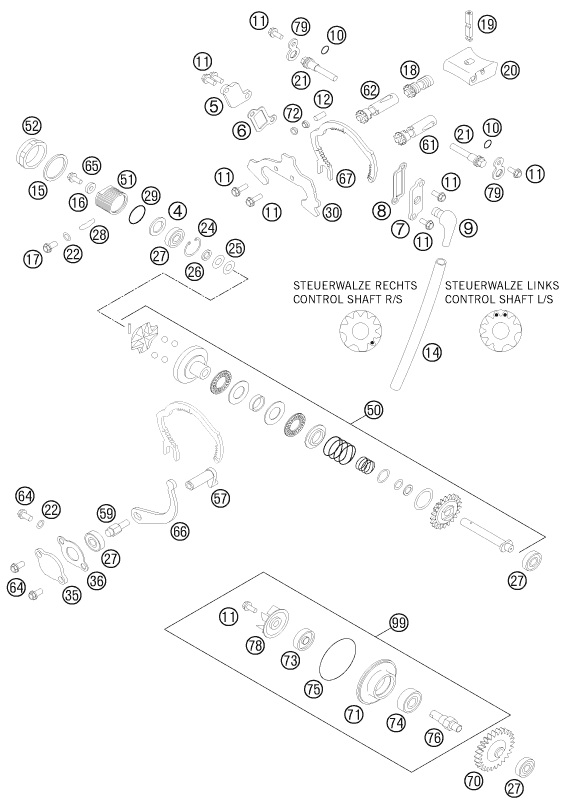 Výkres: 3710 OVLÁDÁNÍ VÝFUKU