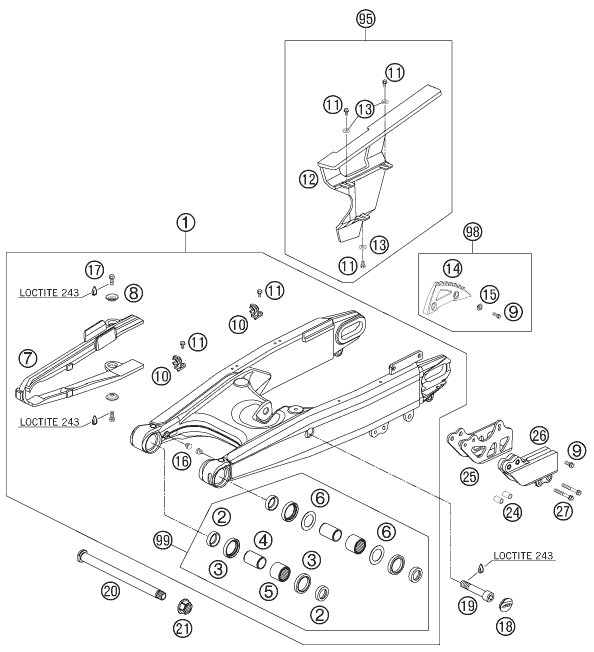 Výkres: 0490 KYVNÁ VIDLICE (SWINGARM)