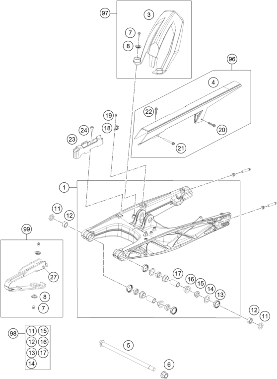 Výkres: 0490 KYVNÁ VIDLICE (SWINGARM)