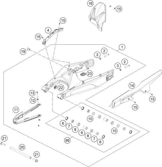 Výkres: 0490 KYVNÁ VIDLICE (SWINGARM)