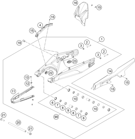Výkres: 0490 KYVNÁ VIDLICE (SWINGARM)