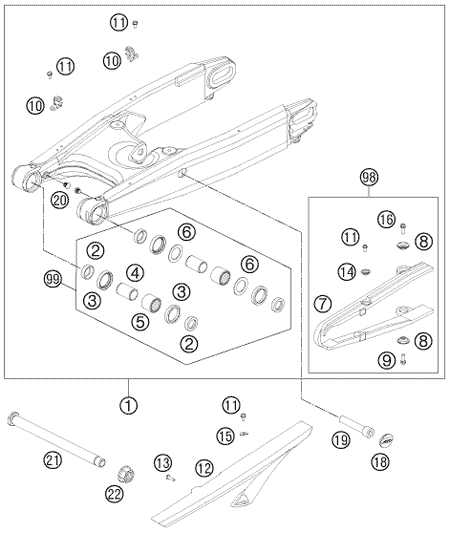 Výkres: 0490 KYVNÁ VIDLICE (SWINGARM)